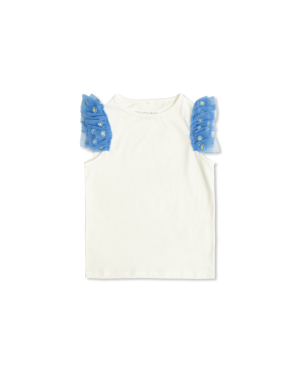 Stella McCartney - koszulka z tiulowymi rękawami