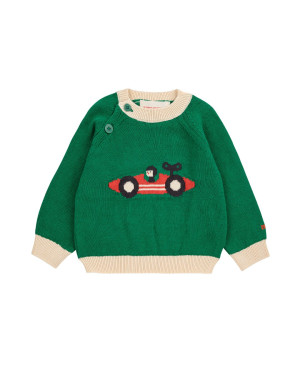 BOBO CHOSES - sweterek niemowlęcy Race Car