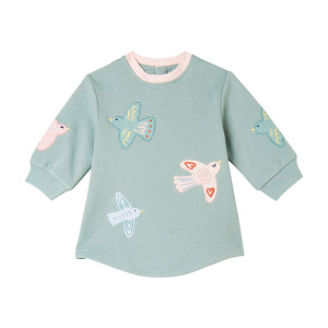 Stella McCartney - sukienka bawełniana Bird Patches
