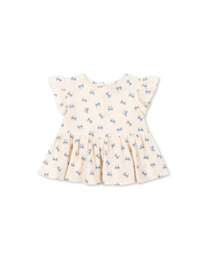Konges Sløjd – muślinowy top Coco Top GOTS Bow Bleu