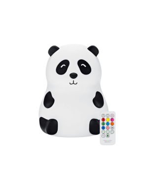 Rabbit & Friends - panda lampka silikonowa z pilotem biała