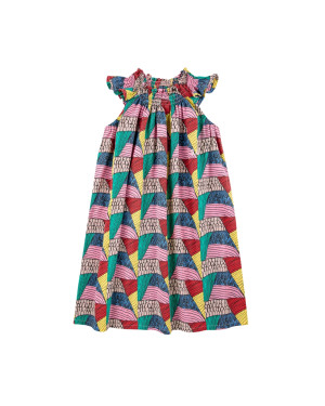 BOBO CHOSES - etniczna sukienka z marszczeniami Multicolor