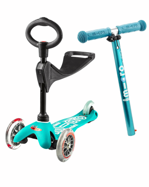 Micro - hulajnoga z siedziskiem Mini 3w1 Deluxe Aqua