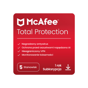 McAfee Total Protection (5 stanowisk, 12 miesięcy)