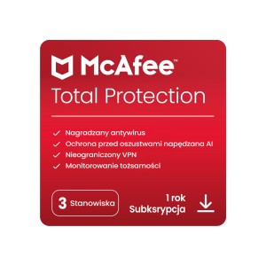 McAfee Total Protection (3 stanowiska, 12 miesięcy)