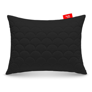 OUTLET Poduszka 40x40 cm czarna, antyalergiczna, pikowana, gruba z zamkiem