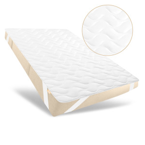 OUTLET Nakładka na materac bawełniana PREMIUM SATEEN 140x200 cm, antyalergiczna, pikowana
