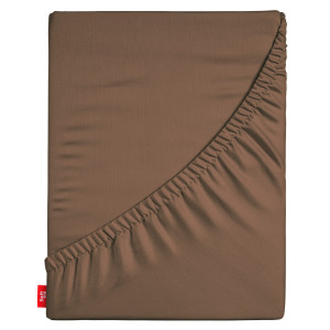 OUTLET Prześcieradło z gumką na wysoki materac 160x200 cm grube 100% bawełna brązowe