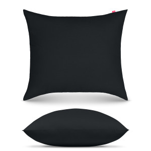 OUTLET Poszewka bawełniana na poduszkę czarna 70x80