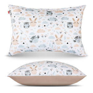 OUTLET Poszewka na poduszkę dziecięca bawełniana 40x60 - beżowa łączka