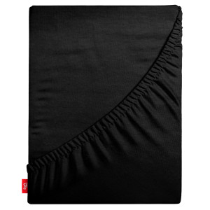 Prześcieradło z gumką na wysoki materac 140x200 cm czarne