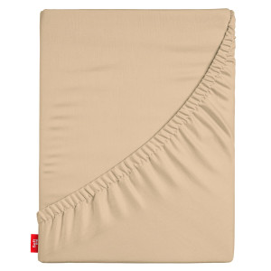 Prześcieradło z gumką 160x200 cm grube 100% bawełna cappuccino