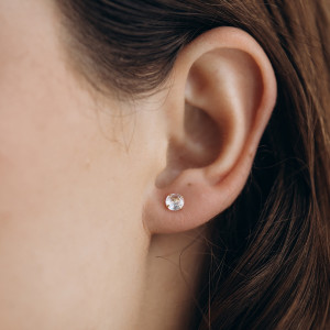 Kolczyki srebrne cyrkonia mała