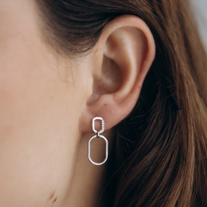 Kolczyki srebrne owalne