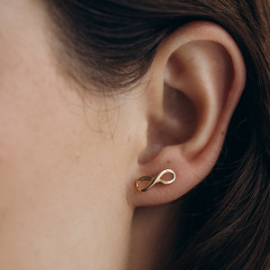 Kolczyki pozłacane nieskończoność