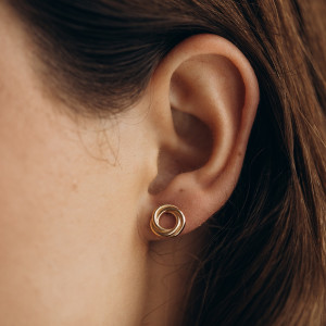 Kolczyki pozłacane supeł