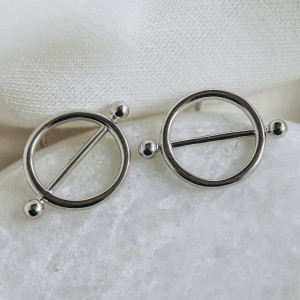 Kolczyki srebrne geometryczne kółka