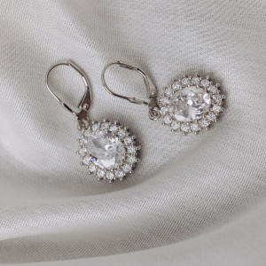 Kolczyki srebrne z kryształem