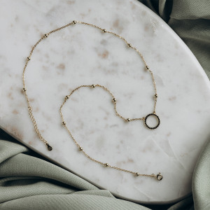 Naszyjnik pozłacany z kamieniami