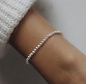 Bransoletka srebrna z perłami