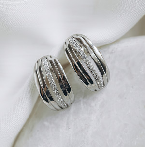 Kolczyki srebrne eleganckie półkola