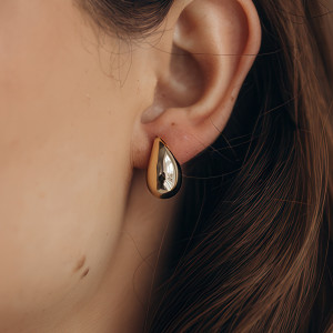 Kolczyki pozłacane kropla mała