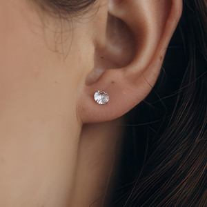 Kolczyki srebrne cyrkonia duża