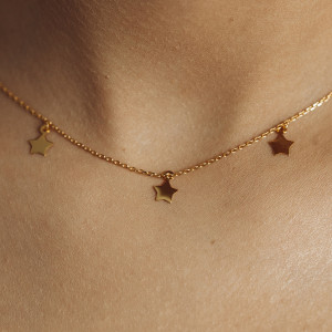 Naszyjnik pozłacany z gwiazdkami