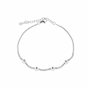 Bransoletka srebrna z kuleczkami i cyrkoniami