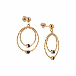 Kolczyki pozłacane podwójne koła