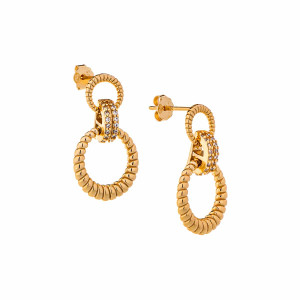 Kolczyki pozłacane z cyrkoniami