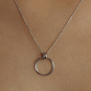 Naszyjnik srebrny kółka