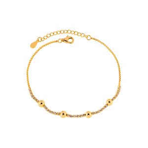 Bransoletka pozłacana z cyrkoniami