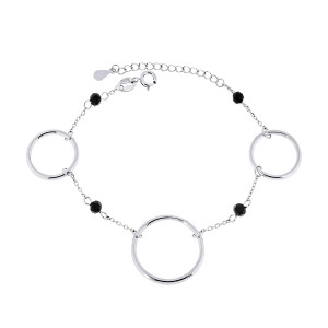 Bransoletka srebrna z kółkami