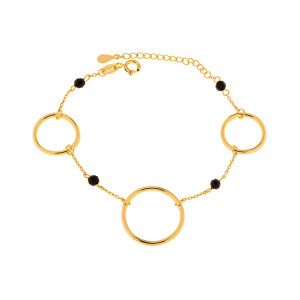 Bransoletka pozłacana z kołami i koralikami