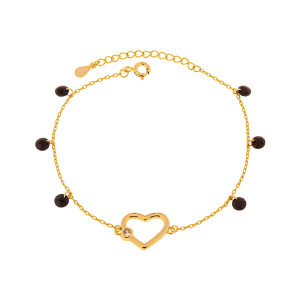 Bransoletka pozłacana z sercem