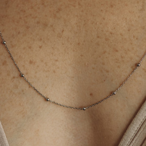 Naszyjnik pozłacany długi z kuleczkami