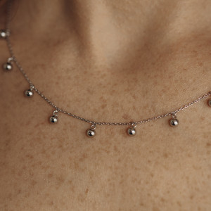 Naszyjnik srebrny z kuleczkami