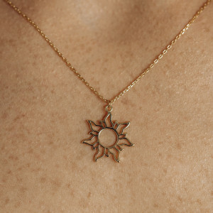 Naszyjnik pozłacany słońce