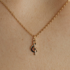 Pozłacany naszyjnik klucz wiolinowy