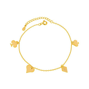 Bransoletka pozłacana symbole kart