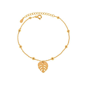 Bransoletka pozłacana z monsterą