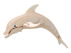 Delfin składanka drewniana puzzle 3D