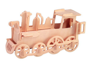 Lokomotywa składanka drewniana puzzle 3D