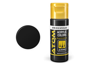 Farba akrylowa ATOM Black satin