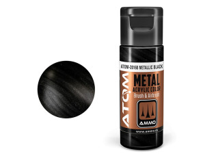 Farba akrylowa ATOM Black metallic