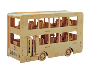 Autobus piętrowy składanka drewniana puzzle 3D