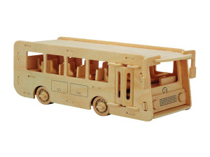 Autokar składanka drewniana puzzle 3D