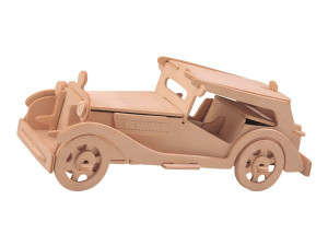 Samochód MG TC składanka drewniana puzzle 3D