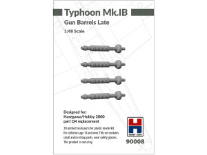 3D printed resin parts for Typhoon Mk.IB Gun Barrels Late